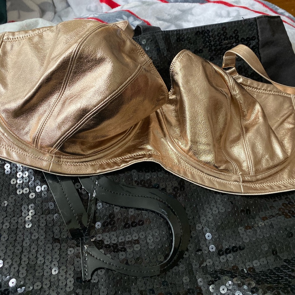 Metallic Gold Underwire Bra - Women Intimates